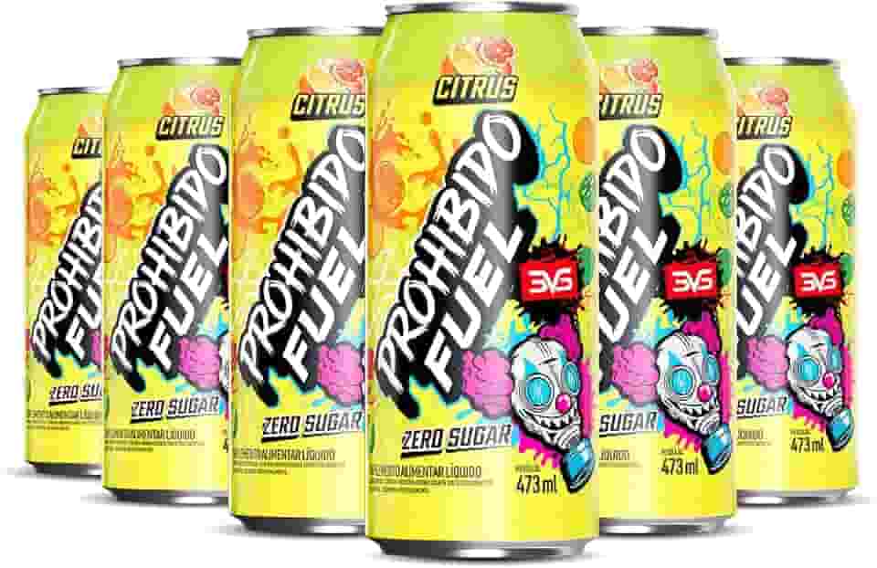 3VS Nutrition Pré Treino Prohibido Fuel Sabor Citrus Pack Com 6 Unidades De 473ml