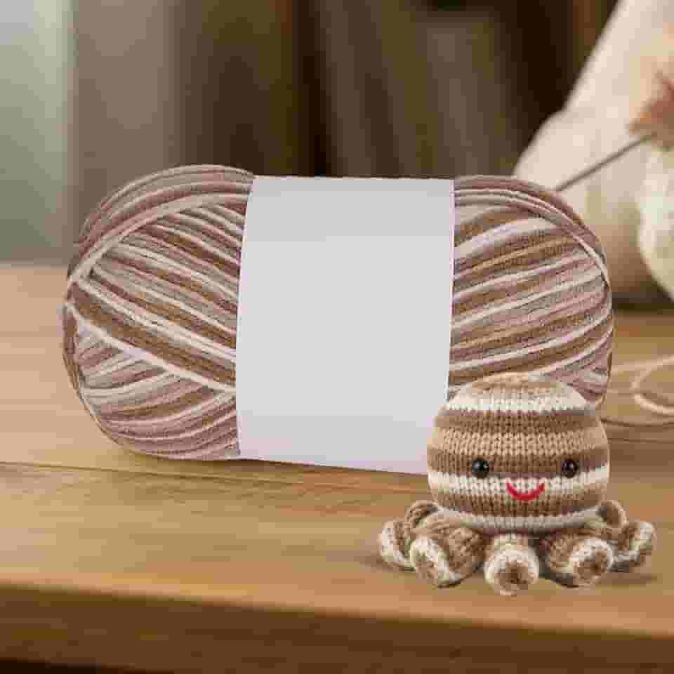 Fios de crochê para meias de tricô, chapéus, cachecóis, novelos de 3 camadas para viagens e casa