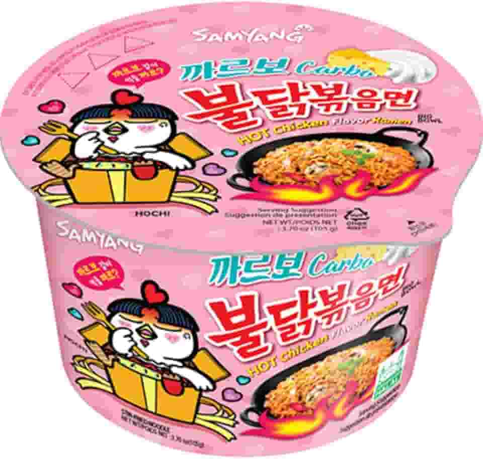 Lamen Sabor Frango Picante Carbonara Bowl Macarrão Instantâneo 105g Samyang Importado da Coréia