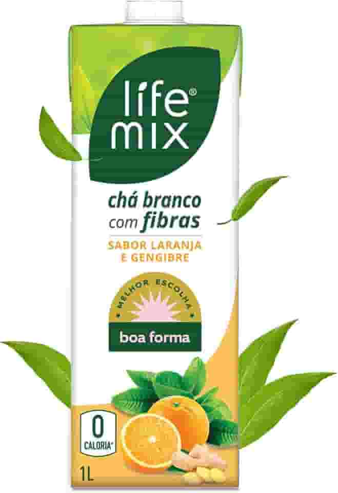 LIFE MIX - Chá Branco Com Laranja e Gengibre Zero Caloria - Sem Conservantes, Sem Corantes e Sem Adição de Açúcares - Delicioso, Nutritivo e Enriquecido com Fibras Vegetais - 1L