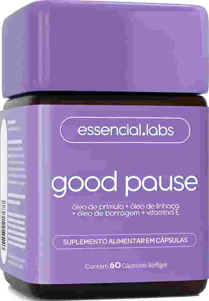 GOOD PAUSE - Fórmula Exclusiva para a Menopausa e TPM com PRIBOLIN um blend poderoso de Óleo de Prímula, Óleo de Borragem, Òleo de Linhaça e Vitamina E - 60 Cápsulas Softgel
