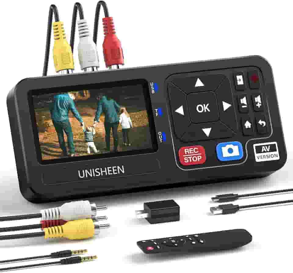 Conversor De Vhs Para Digital (2.0) - Gravador Vídeo Com Base Bateria, Compatível Vhs, Vcr, Dvr, Dvd, Cassete, Hi8, Mini Dv Players, Filmadora, Consoles Jogos