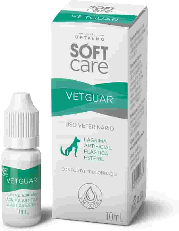 Vetguar 10mL Substituto de lágrima - Soft Care Linha Oftalmo By Pet Society - Lágrima artificial elástica estéril para cães e gatos - Conforto prolongado para os olhos dos pets