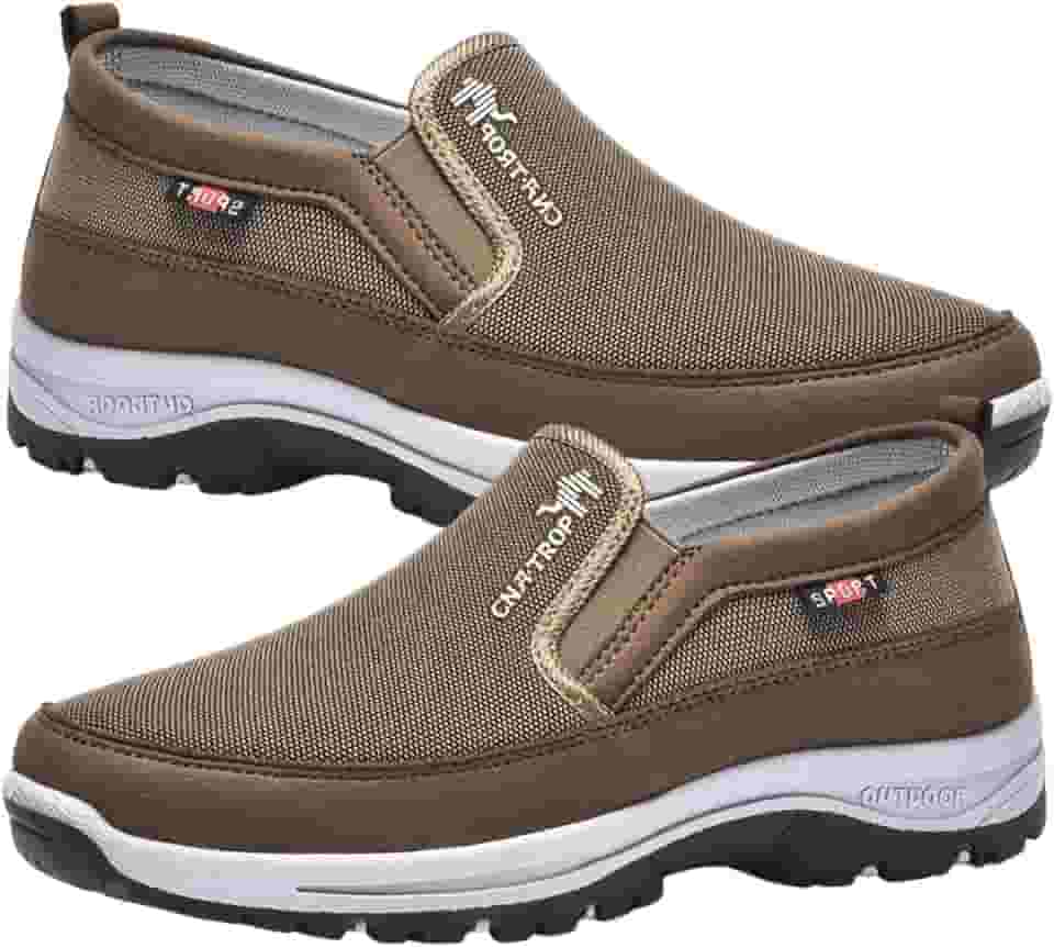 Tênis ortopédico masculino – sem usar as mãos livres, caminhada ortopédico vintage para lazer para amortecimento extra e alívio dos pés Maijia