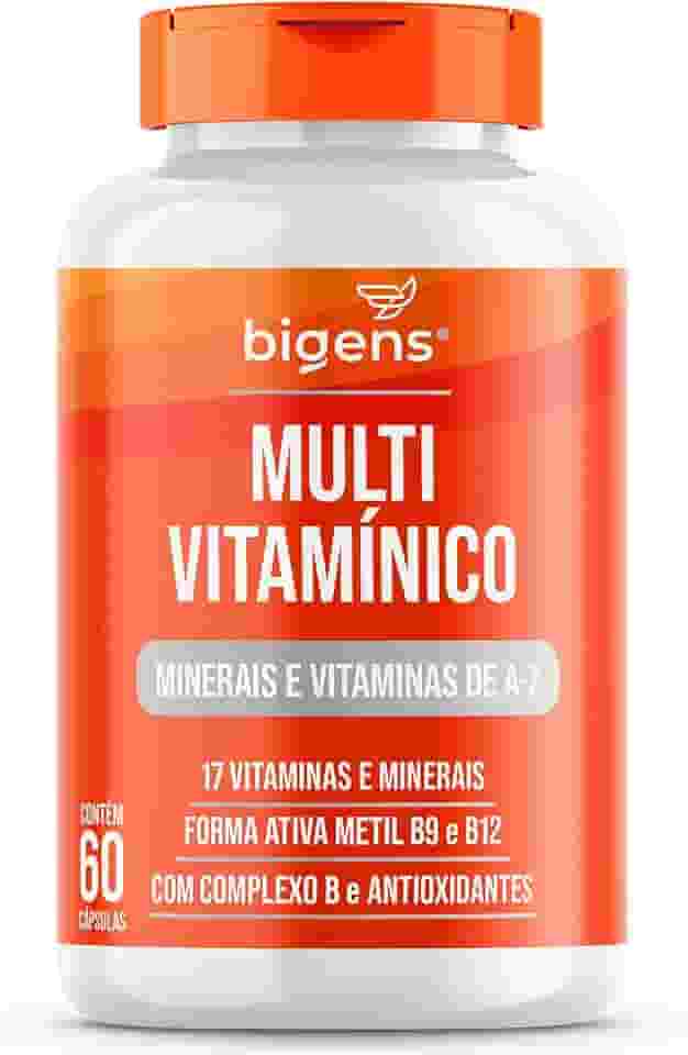 Multivitamínico A-Z - 17 Vitaminas e Minerais com Complexo B e Antioxidantes, 60 Cápsulas, Bigens (Unidade)