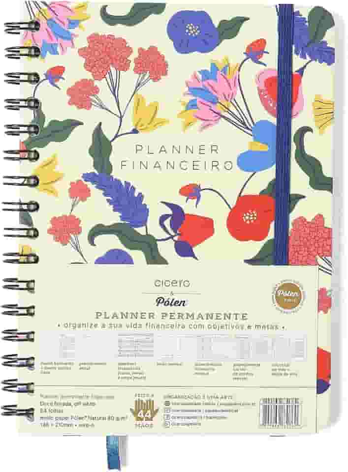 PLANNER PERMANENTE WIRE-O DOCE FLORADA FINANCEIRO A5 OFF WHITE