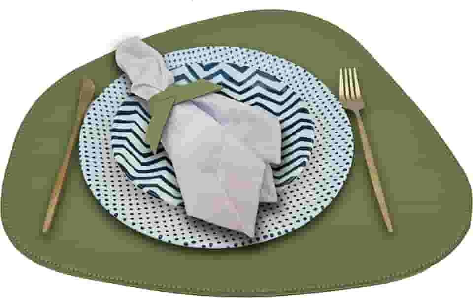 Jogo Americano Stone Com Porta Copos Linha Ecológica Esmeralda - Kit Com 6 Unidades