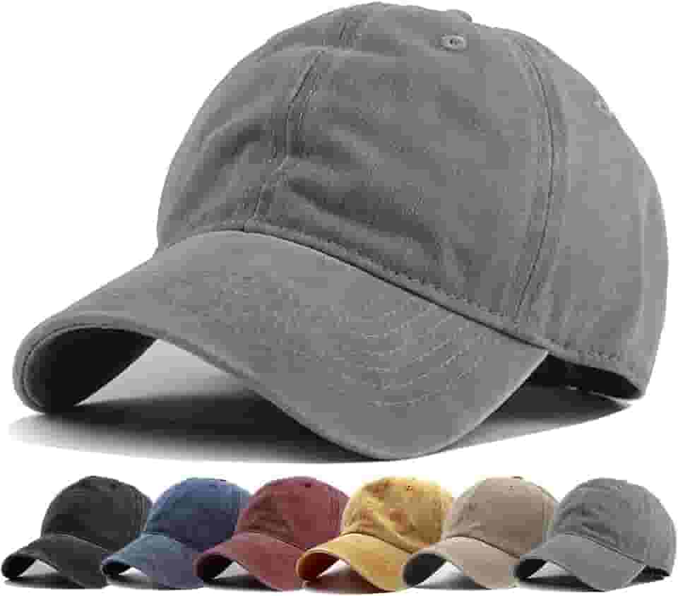 Boné de beisebol HH HOFNEN masculino e feminino de algodão lavado estilo clássico de neve ajustável, baixo perfil, chapéu para papai