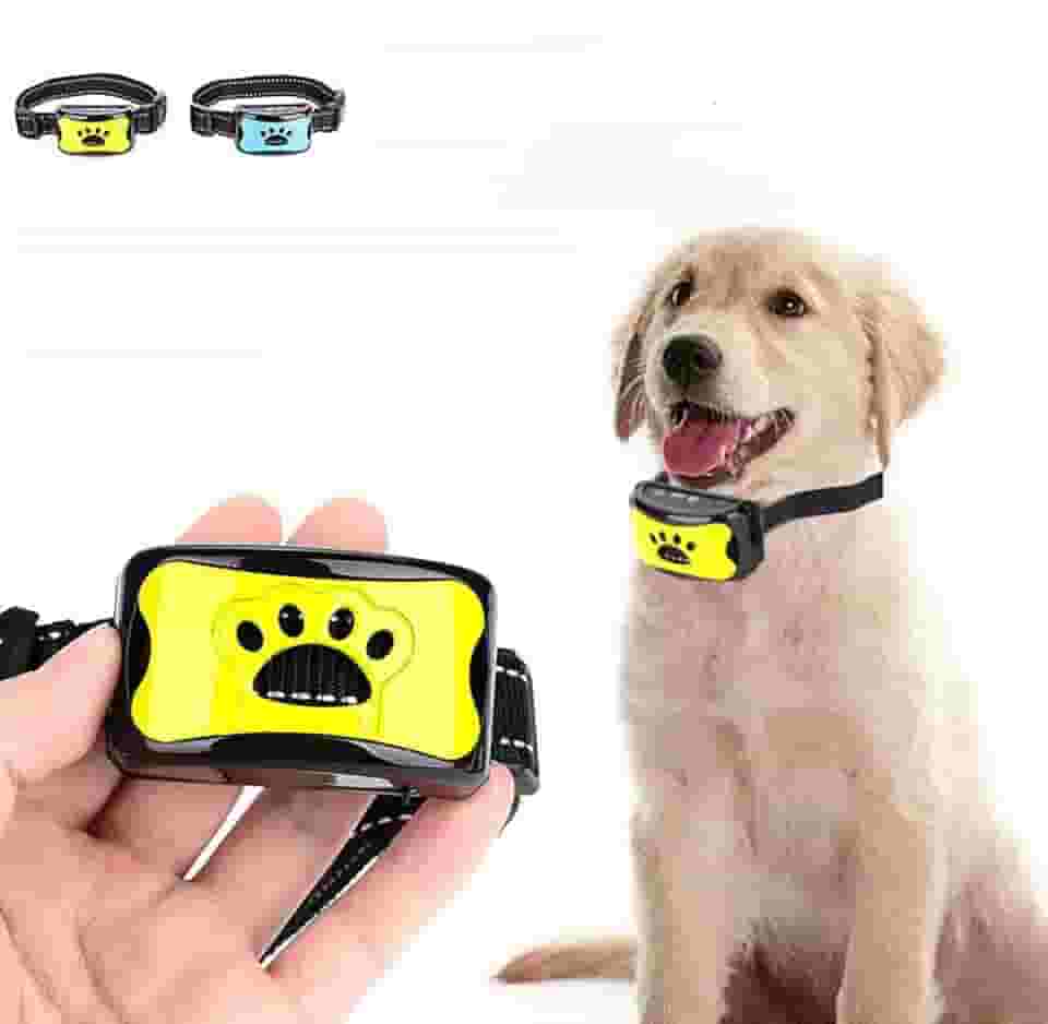 JINQII Dispositivo Anti-latido para Cães de Estimação, 7 Níveis de Sensibilidade, USB, Elétrico, Ultrassônico, Coleira para Adestramento de Cães, Parar de Latido, Vibração(Preto)