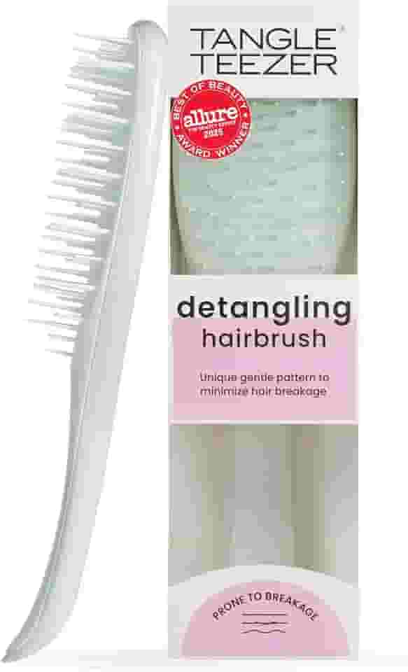 Tangle Teezer - Escova de cabelo desembaraçadora The Ultimate Detangler Extra Gentle para todas texturas capilares fragilizadas. Cor: Verde