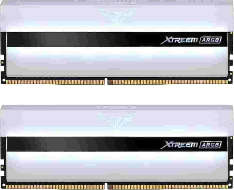 TEAMGROUP Memória RAM para jogos T-Force Xtreem ARGB 3600MHz CL18 16GB (2x8GB) PC4-28800 Dual Channel DDR4 DRAM Desktop (branco) - TF13D416G3600HC18JDC01