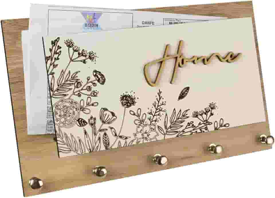 Porta-Chaves e Organizador Floral MDF Madeira 100%