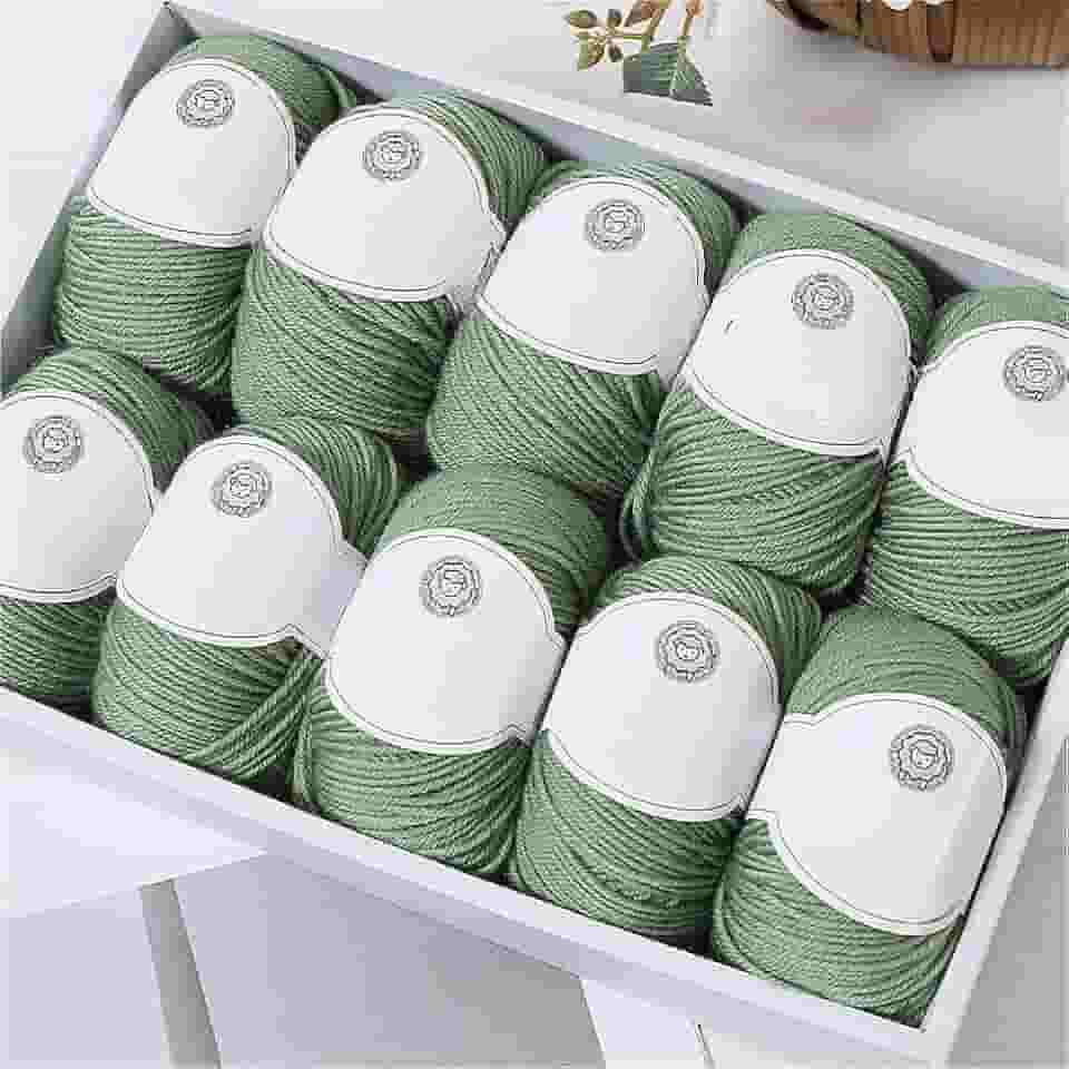 Fio de mistura de lã para suéteres e cachecóis - Peso médio antibolinhas (verde)