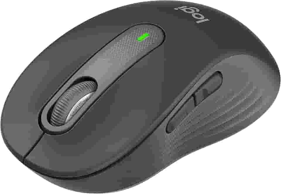 Mouse Sem Fio Logitech Signature M650 com Design de Tamanho Compacto, Clique Silencioso, Botões Laterais Personalizáveis, Conexão USB e Bluetooth - Grafite