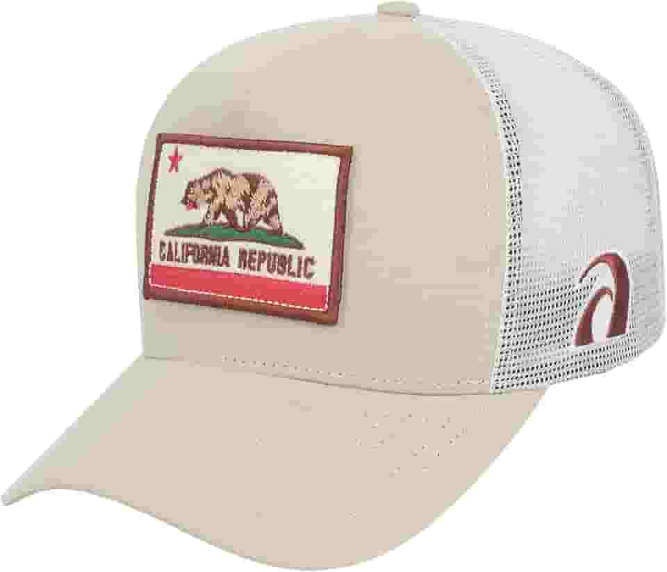 Boné Surf Alive Trucker California Republic Patch Bege