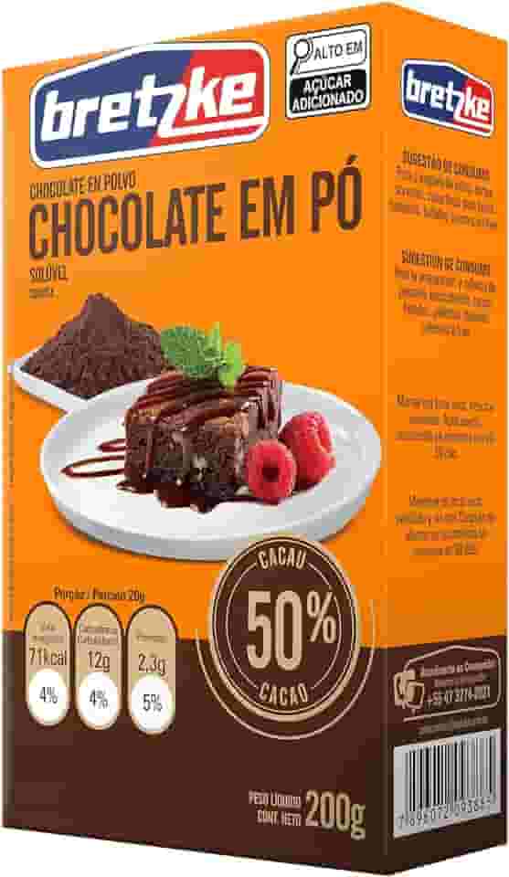 Bretzke – Chocolate em Pó 50% Cacau 200g | Ideal para Bolos, Coberturas e Recheios | Sabor Intenso e Equilibrado | Uso Profissional e Doméstico