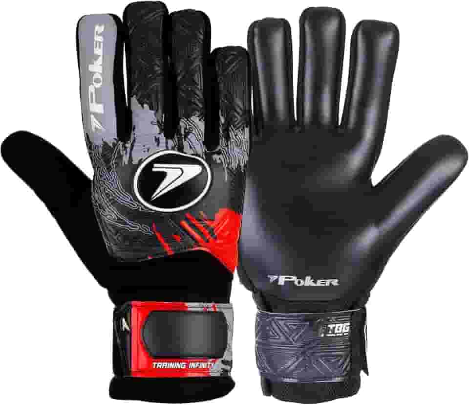 Luva De Goleiro Poker Infinity Campo Society Futsal Training - Vermelho/Preto - 8