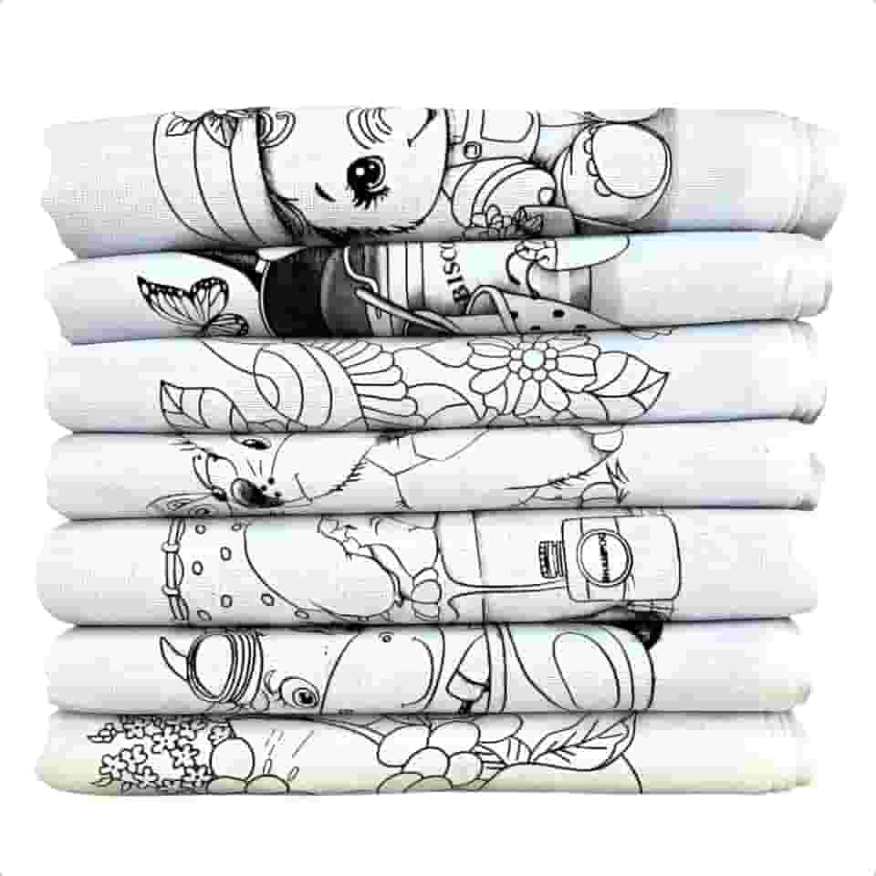 Kit 5 Panos de Prato Riscado P/Pintura Desenho Santa Margarida