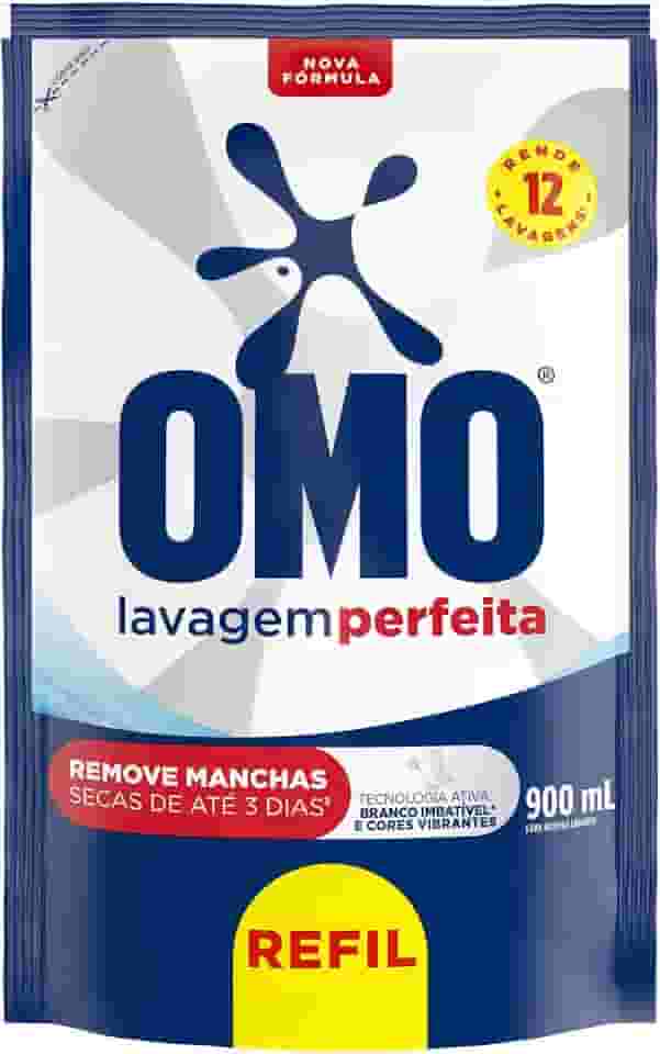 OMO Sabão Líquido Refil Omo Lavagem Perfeita Refil 900Ml