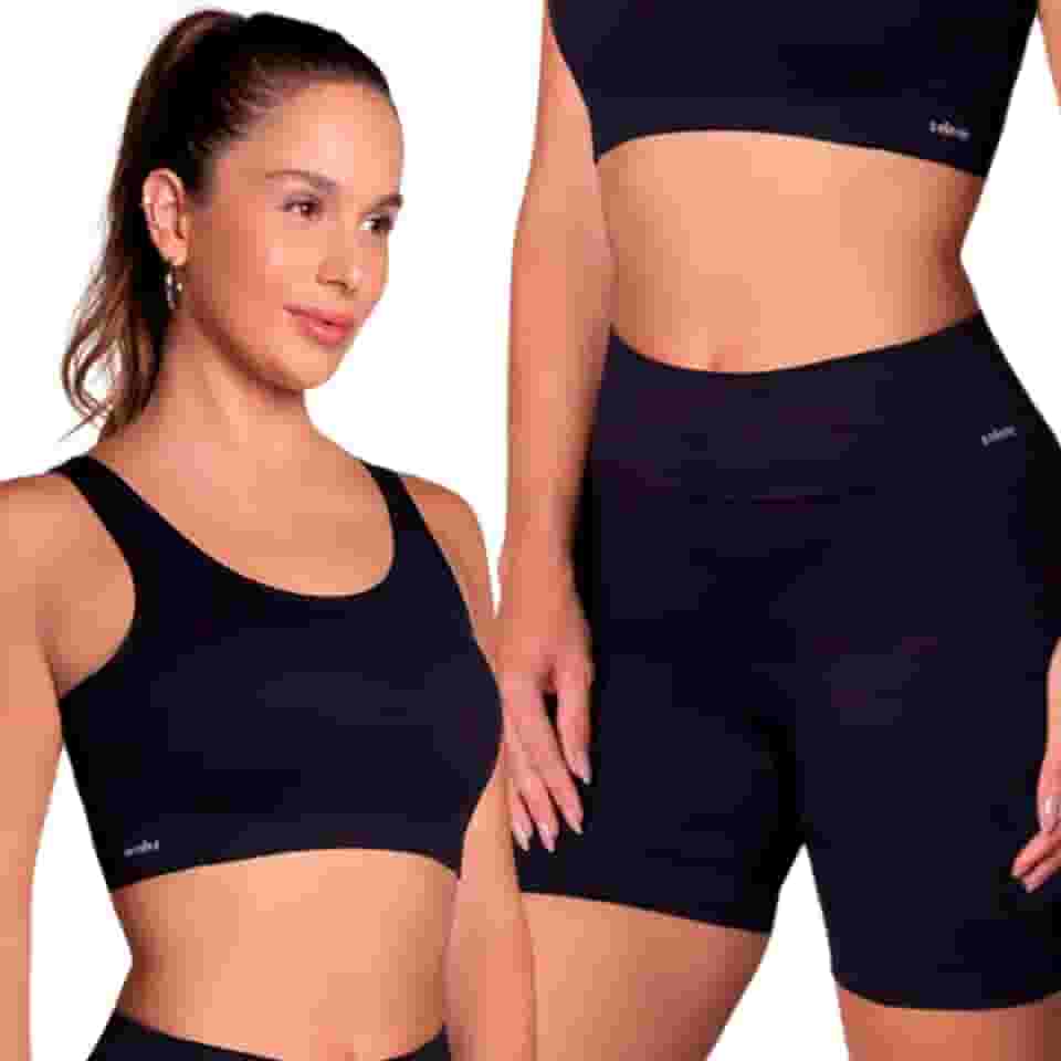 Conjunto Fitness Sem Costura Selene Short e Top Academia Feminino Adulto