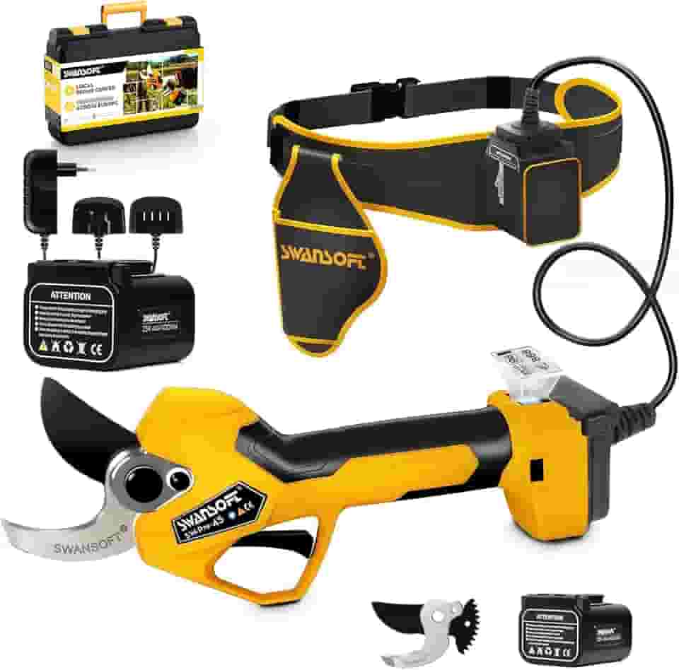 SWANSOFT 45mm Tesoura Poda Elétrica 25V Alicate Sem Fio Galho Profissional, tesoura de bateria com progressiva, para pomar e vinhedo PRU-45
