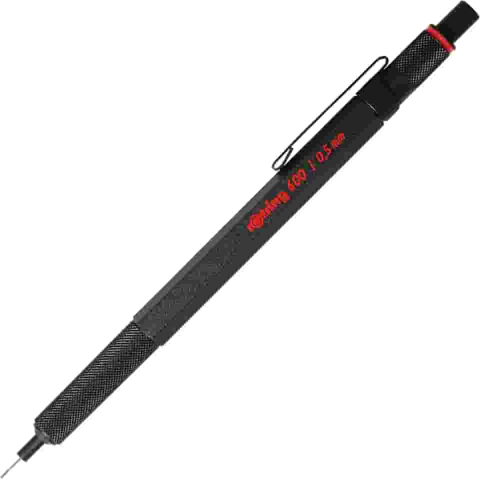 Rotring Lapiseira 600, 0,5 mm, preta - perfeita para escrita, desenho, engenharia, profissionais de arquitetura