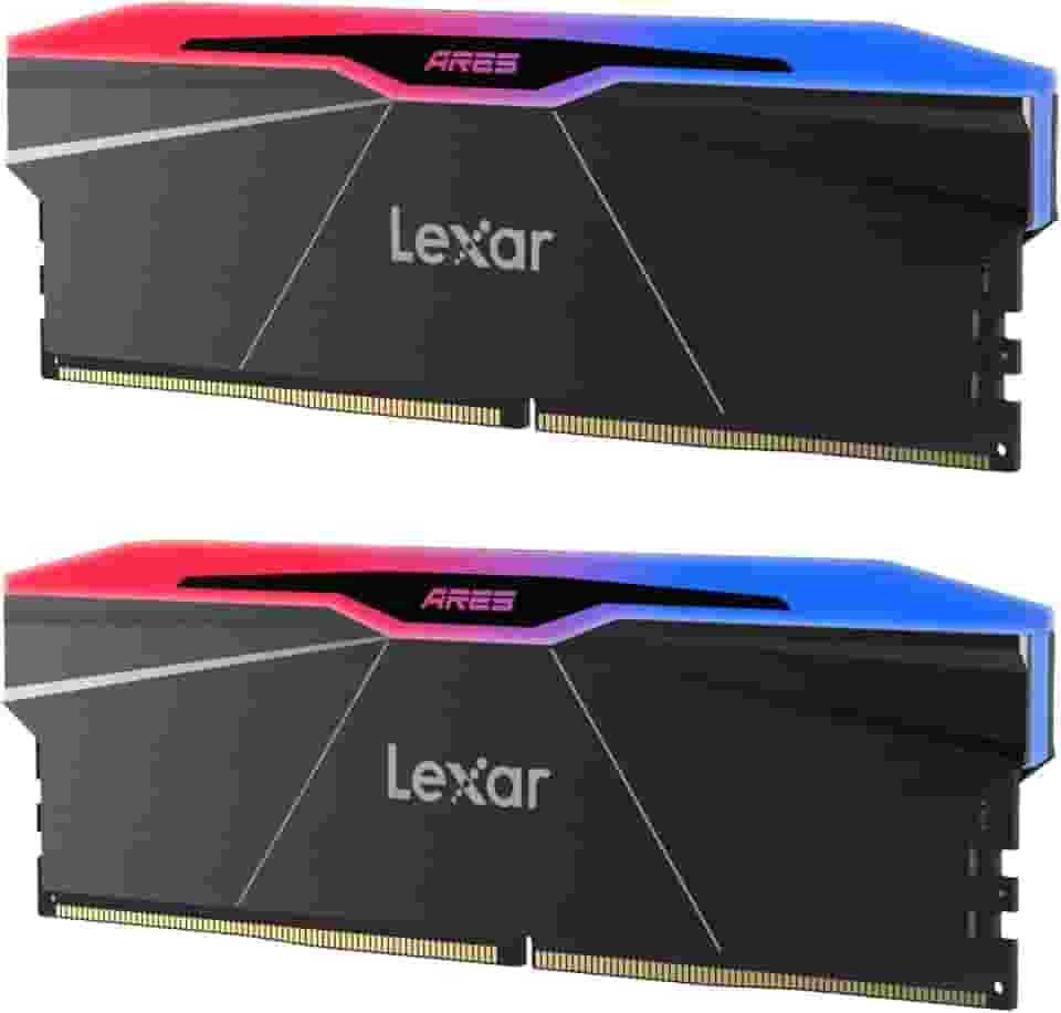 Lexar Kit ARES Gen2 RGB DDR5 RAM 32GB (2x16GB) 6000MHz CL30, 288-Pin UDIMM Desktop Memory, PC Gaming Computer Memory, para Intel XMP 3.0/AMD EXPO/CL30-38-38-76/1.4V (LD5U16G60C30BR-RGD)