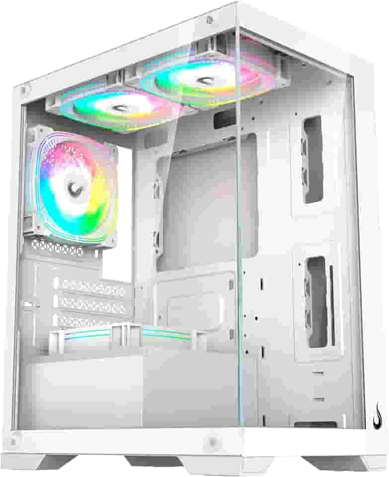 Gabinete Gamer Rise Mode Crystal Glass, Mid Tower, Vidro Temperado, USB 2.0 e 3.0, Branco