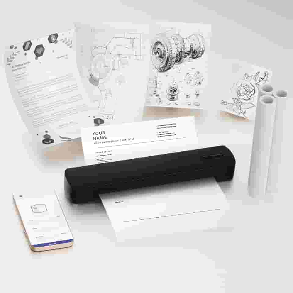 Impressora térmica portátil sem fio Blue-Tooth sem tinta: suporta tamanhos de letra/A4/A5 de 28 x 28 cm, perfeita para casa e escritório, compatível com smartphone e PC