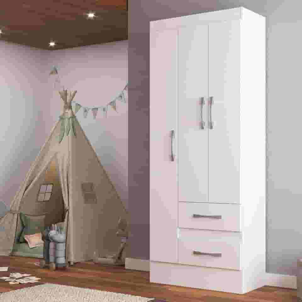 Guarda-roupa Infantil Tiana 3 Portas 2 Gavetas Branco