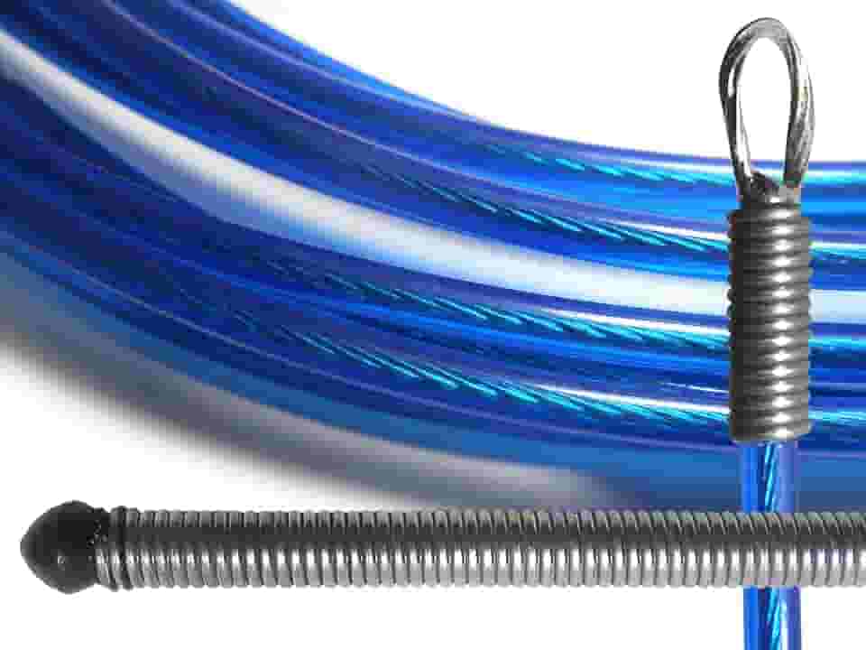 Puxa Fio Passa Fio Guia Sonda Profissional Alma De Aço Resistente Durável PF (Azul, 15 Metros)