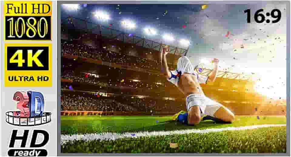 84 Polegadas Tela para Projetor - Tela Projetor，16:9, 68-210cm Ajustável, Ideal para EstudantesProfissionais de Escritório e Domicílio (84 Polegadas)