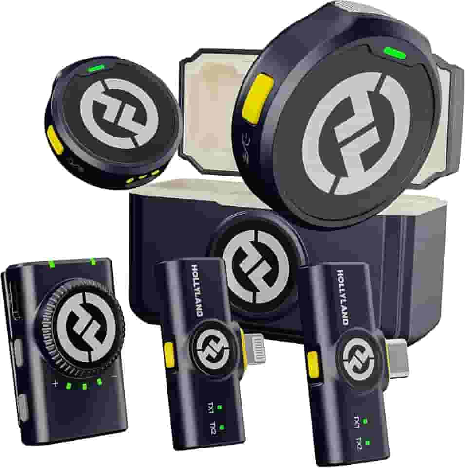 Sistema Microfone Lapela Duplo Hollyland Lark M2 Combo Wireless para Câmeras e SmartPhones