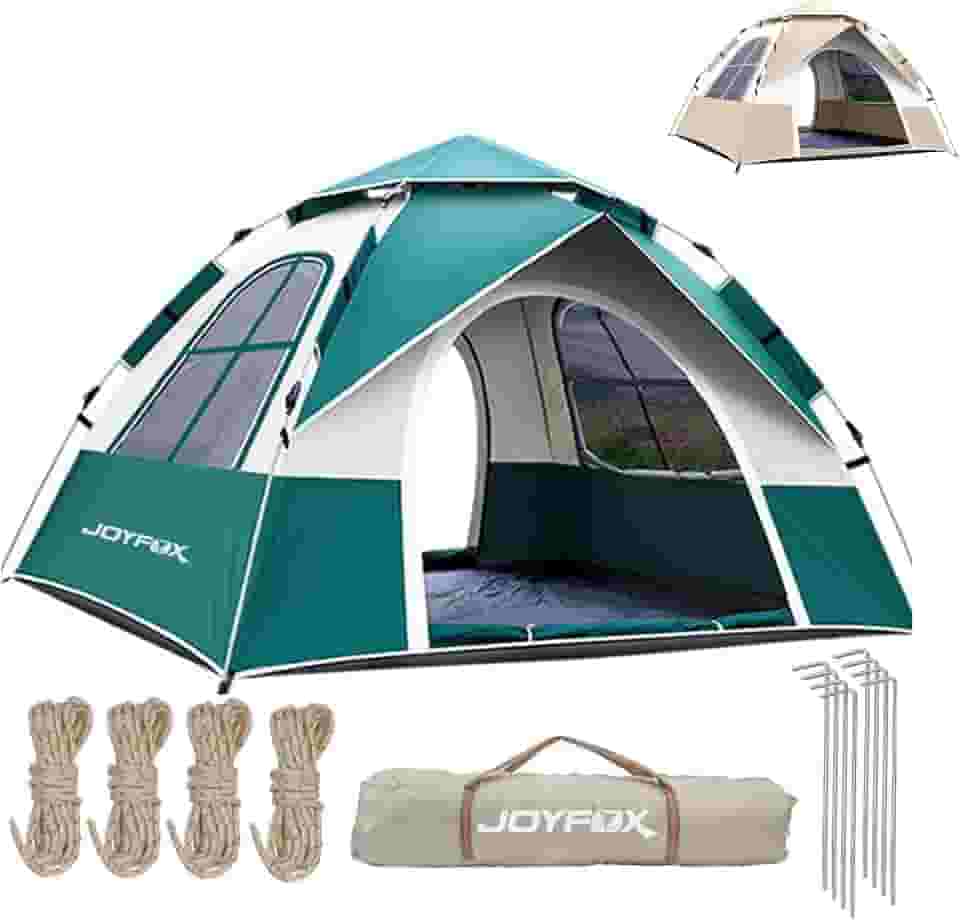 Barraca Camping Autoamatica Impermeavel 3-4 Pessoas 210 * 200 * 130cm, Praia Acampamento Duas Portas E Duas Janelas, Ventilação De Quatro Lados