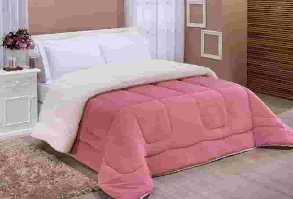 Edredom Sherpa Cobertor Casal Queen 2,40x2,20m Cobertor E Coberdrom Macio - Rose