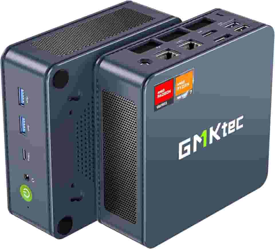 GMKtec Mini PC Gaming pré-instalado Windows 11 Pro, K6 AMD Ryzen 7 7840HS Dual NIC LAN 2.5Gbps Desktop Computer, 32GB DDR5 (16GB*2) 1TB PCIe4.0 SSD, USB4.0, HDMI, DP, USB-C, WiFi 6E, BT 5.2