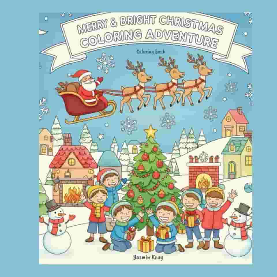 Merry & Bright Christmas Coloring Adventure - Coloring Book (Portuguese Edition)