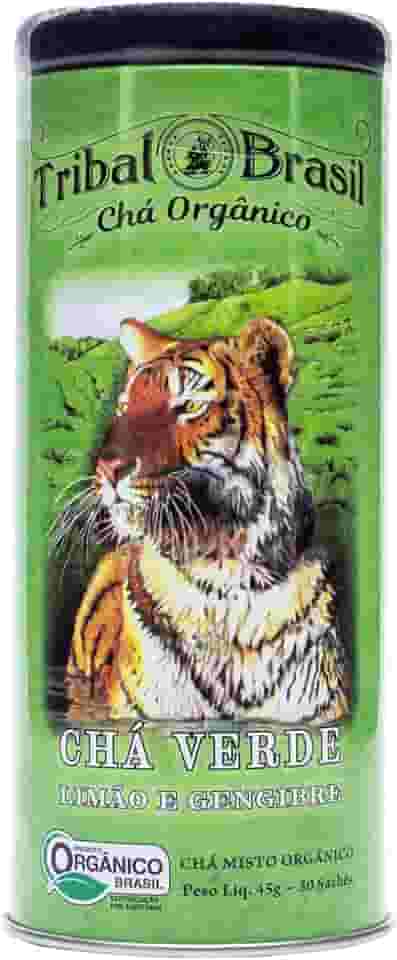 Chá Verde, Limão e Gengibre Orgânico - Lata - 30 Sachês - 45g