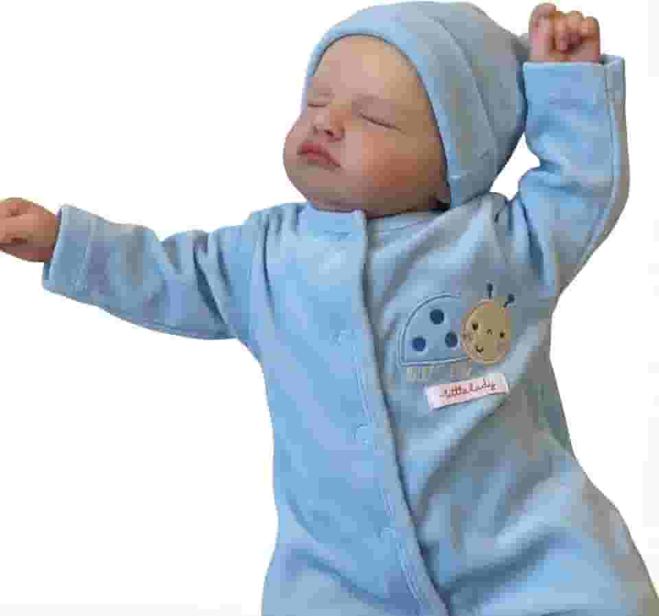 Boneca Bebê Reborn Realista em Silicone Rosali Menino 46 cm e Pode Dar Banho Acompanha Roupinhas Variadas e Acessórios