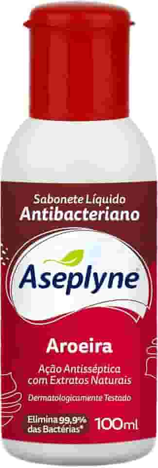 Aseplyne, Sabonete Líquido, Antisséptico, Aroma Aroeira, 100 ml, Vermelho