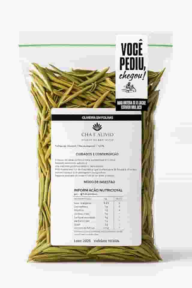 Chá de Oliveira em Folhas, 100% Natural, 100g, Rico em Antioxidantes