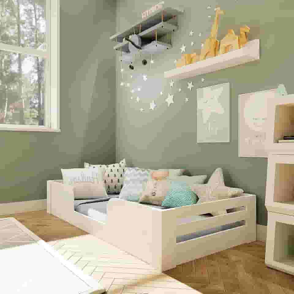 Cama Infantil Montessoriana Solteiro Liz Branco Perfect Wood
