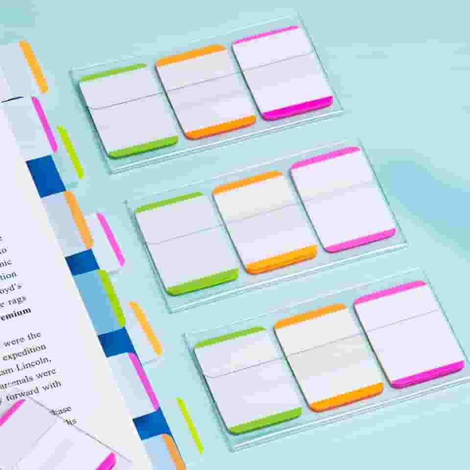 216 abas adesivas transparentes - marcadores de página e sinalizadores de índice para livros, cadernos, organizador de arquivos