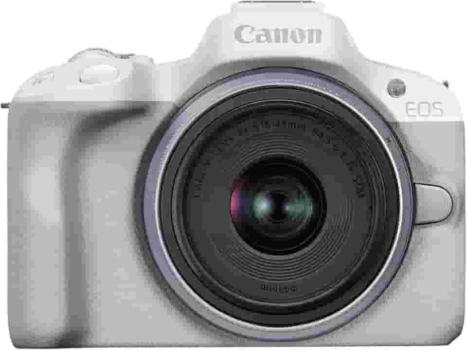 Canon Câmera EOS R50 sem espelho para vlog (branca) com RF-S18-45 mm F4.5-6.3 é lente STM, 24,2 MP, vídeo 4K, detecção de assunto e rastreamento, compacta, conexão com smartphone, criador de conteúdo