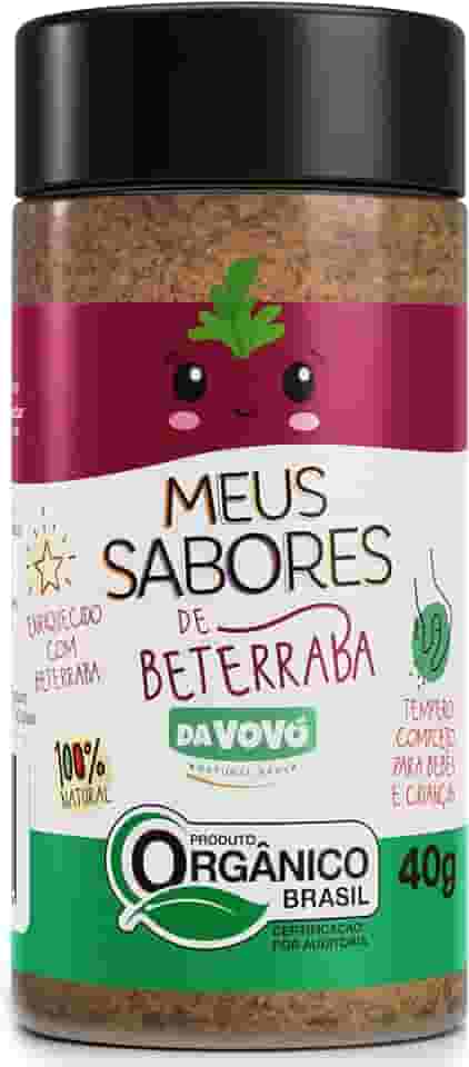 Da Vovó, Temperinho completo, Primeiro sabores, Para todos os tipos de comidas, Enriquecido com Beterraba, Ideal para bebês e crianças, Orgânico, 40 Gramas
