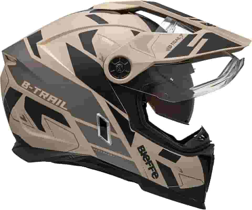 Capacete Masculino Bieffe B-Trail Conquest Bege Fosco Moto