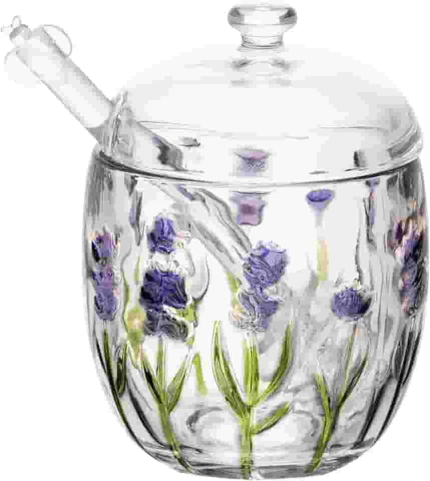LYOR - Meleira de Cristal com Pegador Lavanda Hand Painting 8,5cm x 11cm