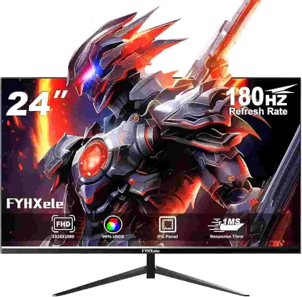 Monitor Gamer 24 Polegadas, IPS Full HD, 180Hz, 1ms, Borda Ultra Estreita,280cd/m², HDR, FreeSync/G-Sync | HDMI/DP VESA, Ideal para Home Office, Jogos e Estudos