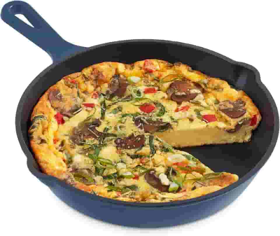 Zakarian by Dash Frigideira pequena de ferro fundido antiaderente de 23 cm, frigideira revestida de cerâmica de titânio, azul