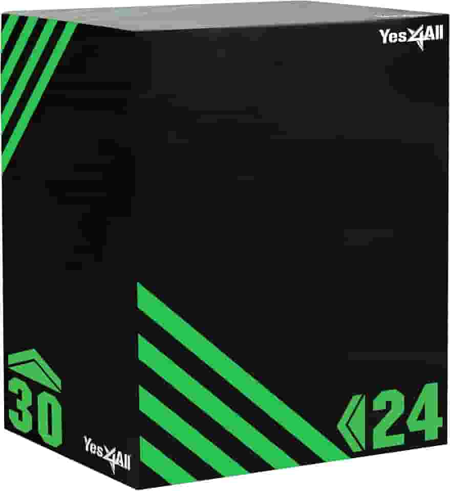 Yes4All Caixa de salto pliométrica de espuma 3 em 1 para treinamento e condicionamento - Plyo Jump Box para treinamento de salto, exercícios físicos, 7 kg - 20 24 76 cm, verde